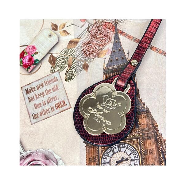 Arosa Crossbody Convertible HANDBAG 11x11 Purse Floral Bicycle London Clock NWOT - Picture 9 of 12